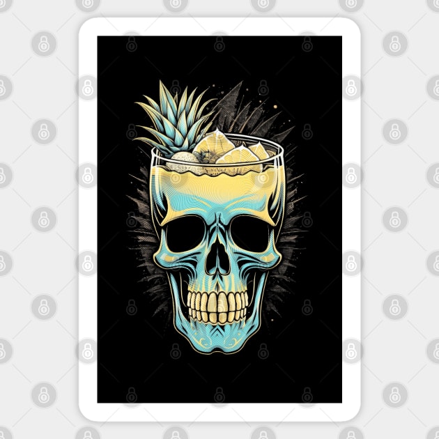 Pineapple Juice in Skull Glass Sticker by DeathAnarchy